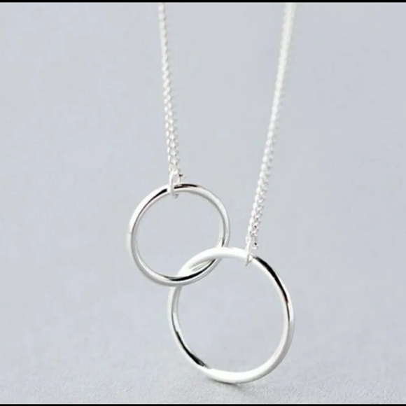 Silver Circle Pendant Necklace - Picture 2 of 4